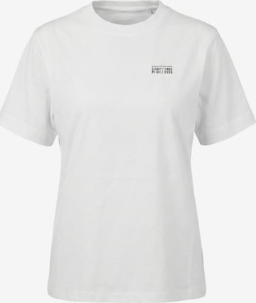 Kleinigkeit - Camiseta 'Unterm Strich' en blanco: frente
