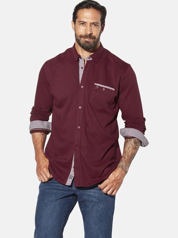 Jan Vanderstorm Comfort fit Overhemd 'Knutheim' in Rood: voorkant