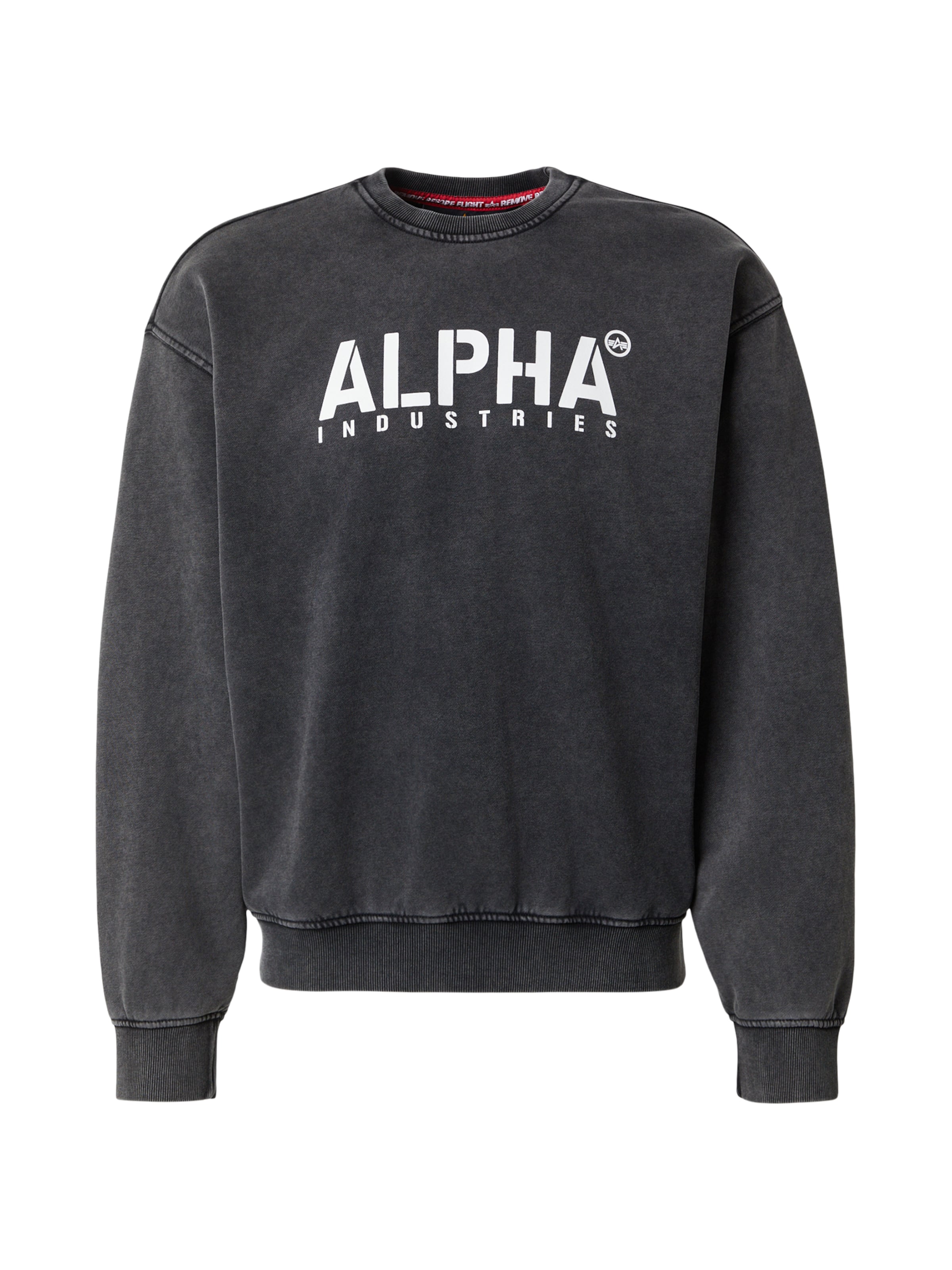 ALPHA INDUSTRIES Sweatshirt i svart: framsida