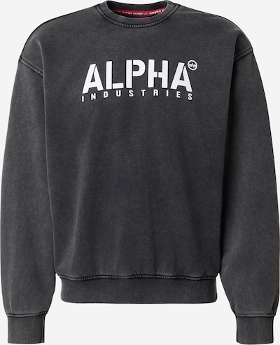 ALPHA INDUSTRIES Sweater majica veličine S u crna / bijela, Pregled proizvoda
