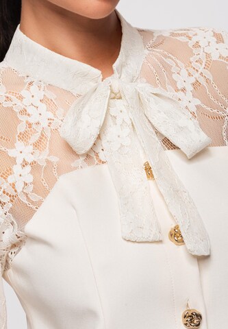 Ombre Bluse in Weiß