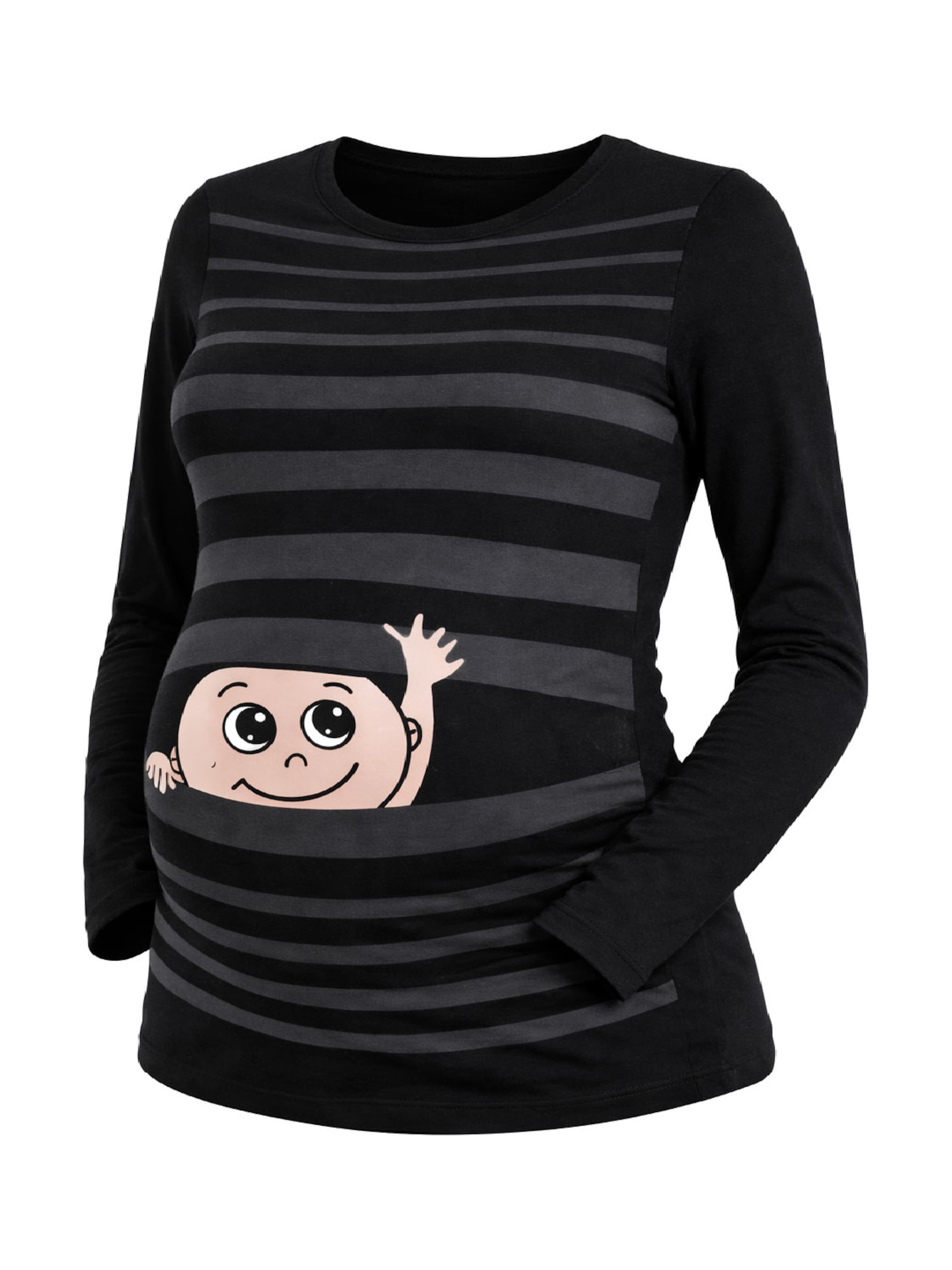 M.M.C. Shirt 'Winke Winke Umstandslangarmshirt' in Black, Item view