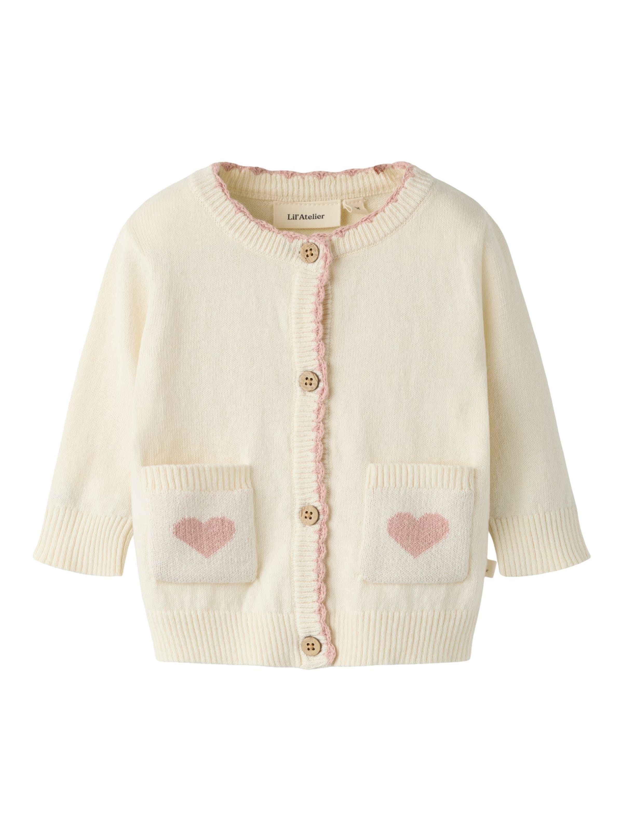 Lil'Atelier Gebreid vest in Wit: voorkant