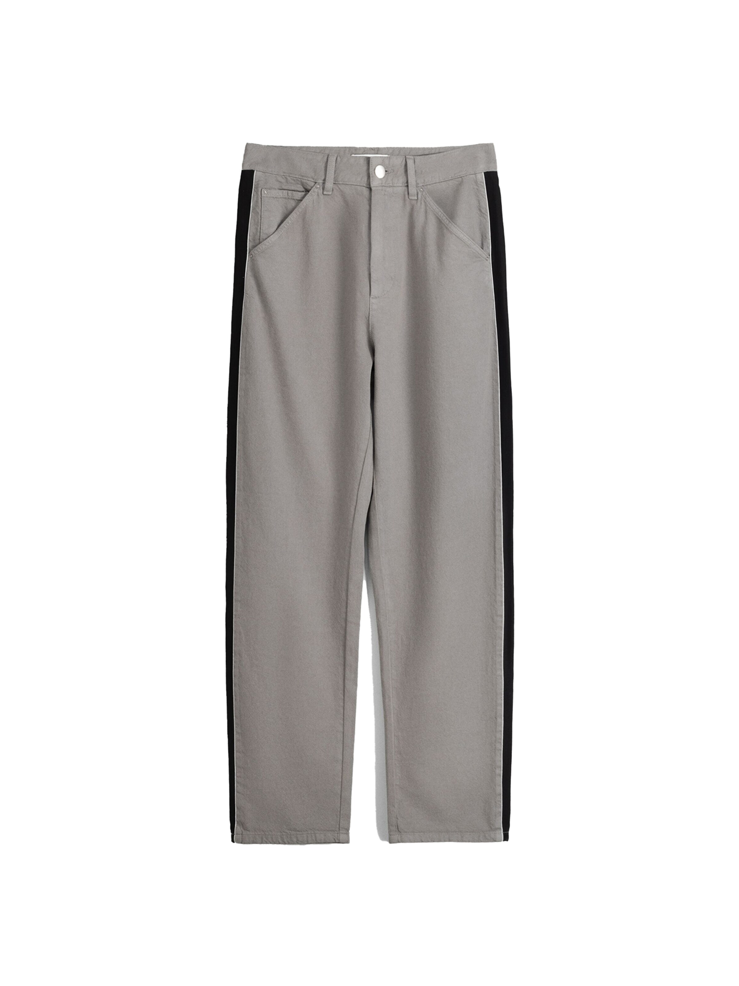 Bershka Regular Trousers in Grey: front