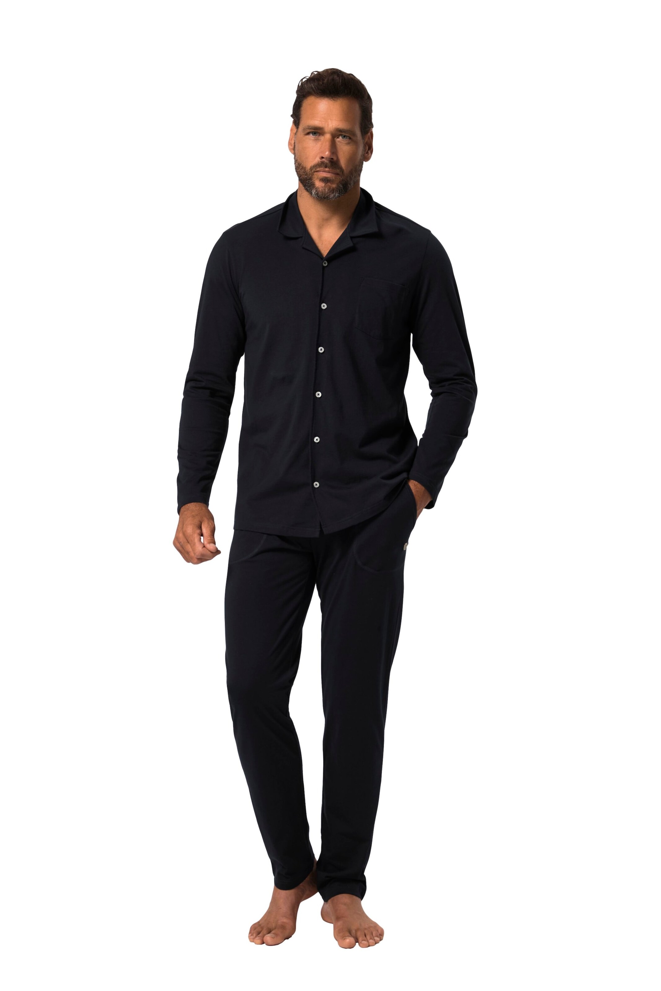 JP1880 Pajamas long in Blue: front