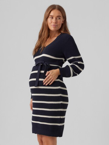 MAMALICIOUS Gebreide jurk 'Pixie' in Blauw: voorkant