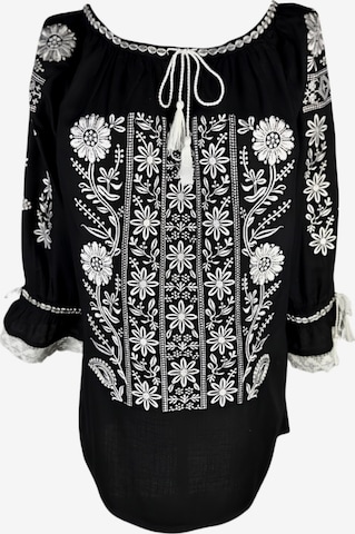 Rody’s foreverDirndl bluza 'Damenbluse IL26 schwarz/weiß , marimea L' - crna boja: prednji dio