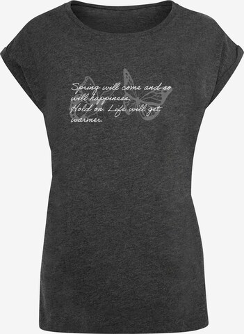 Merchcode Shirt 'Spring Saying' in Grau: predná strana