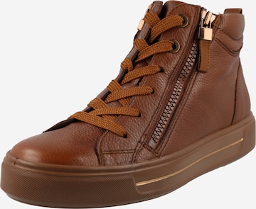 ARA High-Top Sneakers 'Courtyard' in Brown: front