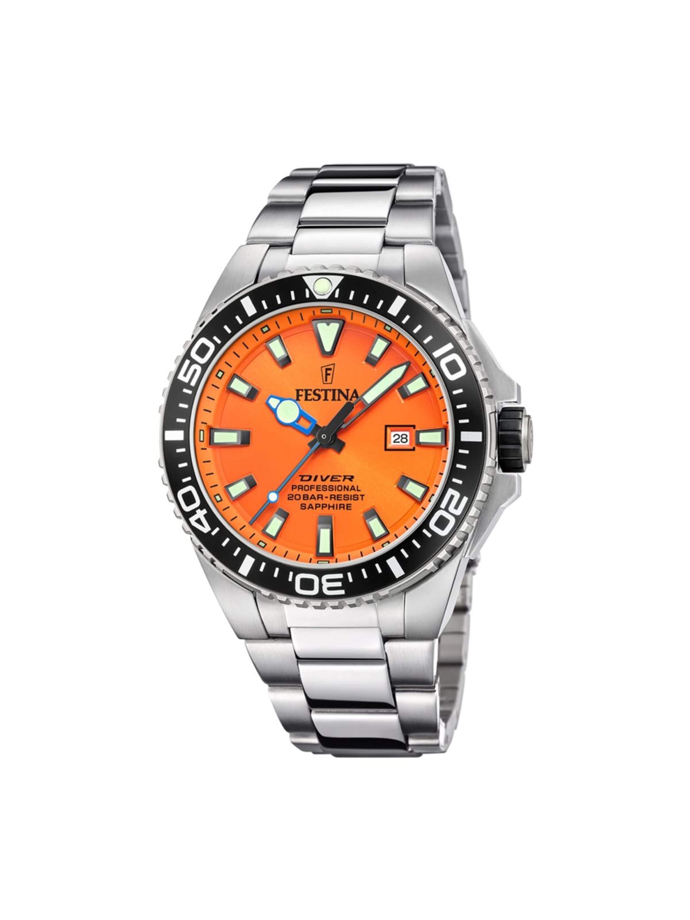 Montre à affichage analogique FESTINA en orange : devant