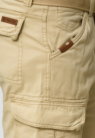 INDICODE JEANS Regular Shorts 'Nicolas Check' in Beige
