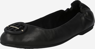 TOMMY HILFIGER Ballet Flats in Black: front