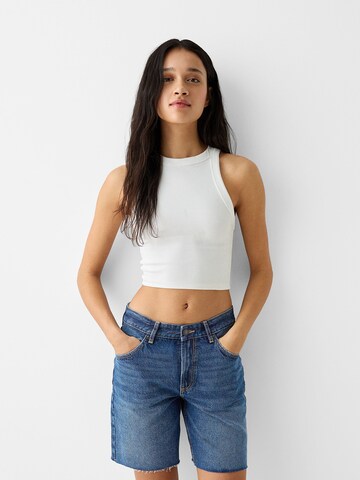 Bershka Loosefit Džíny – modrá