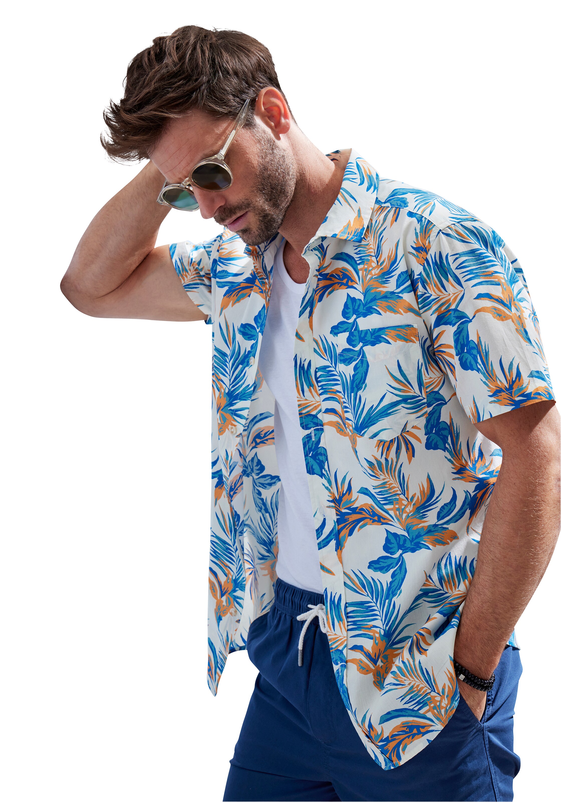 JOHN DEVIN Regular fit Button Up Shirt in Blue: front