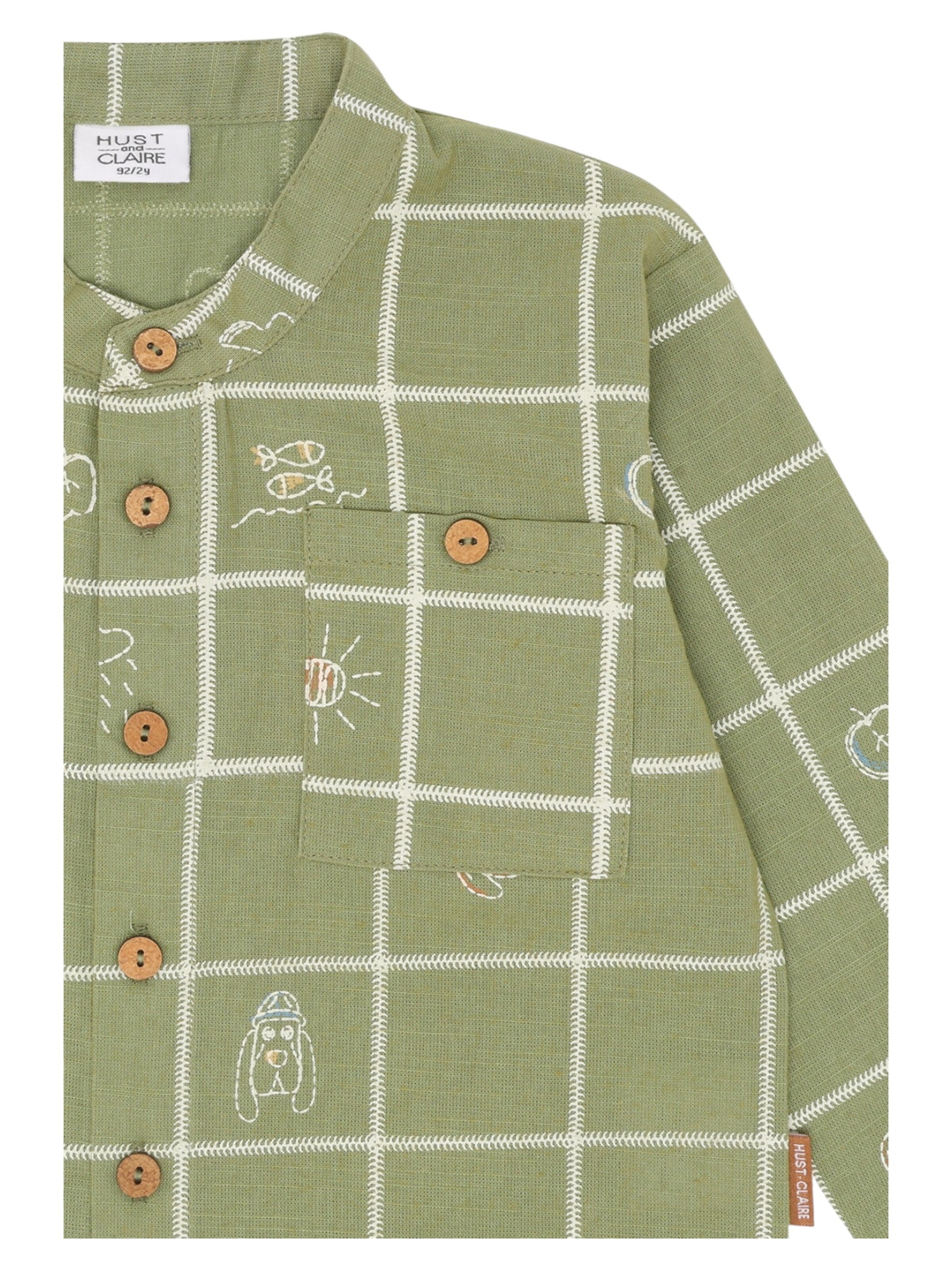 Hust & Claire Regular fit Button Up Shirt in Green