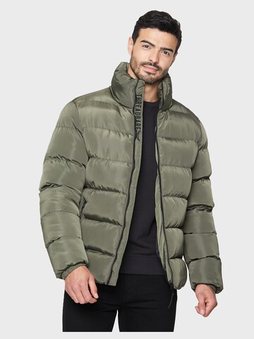 Threadbare Winterjas 'Funnelweb' in Groen: voorkant