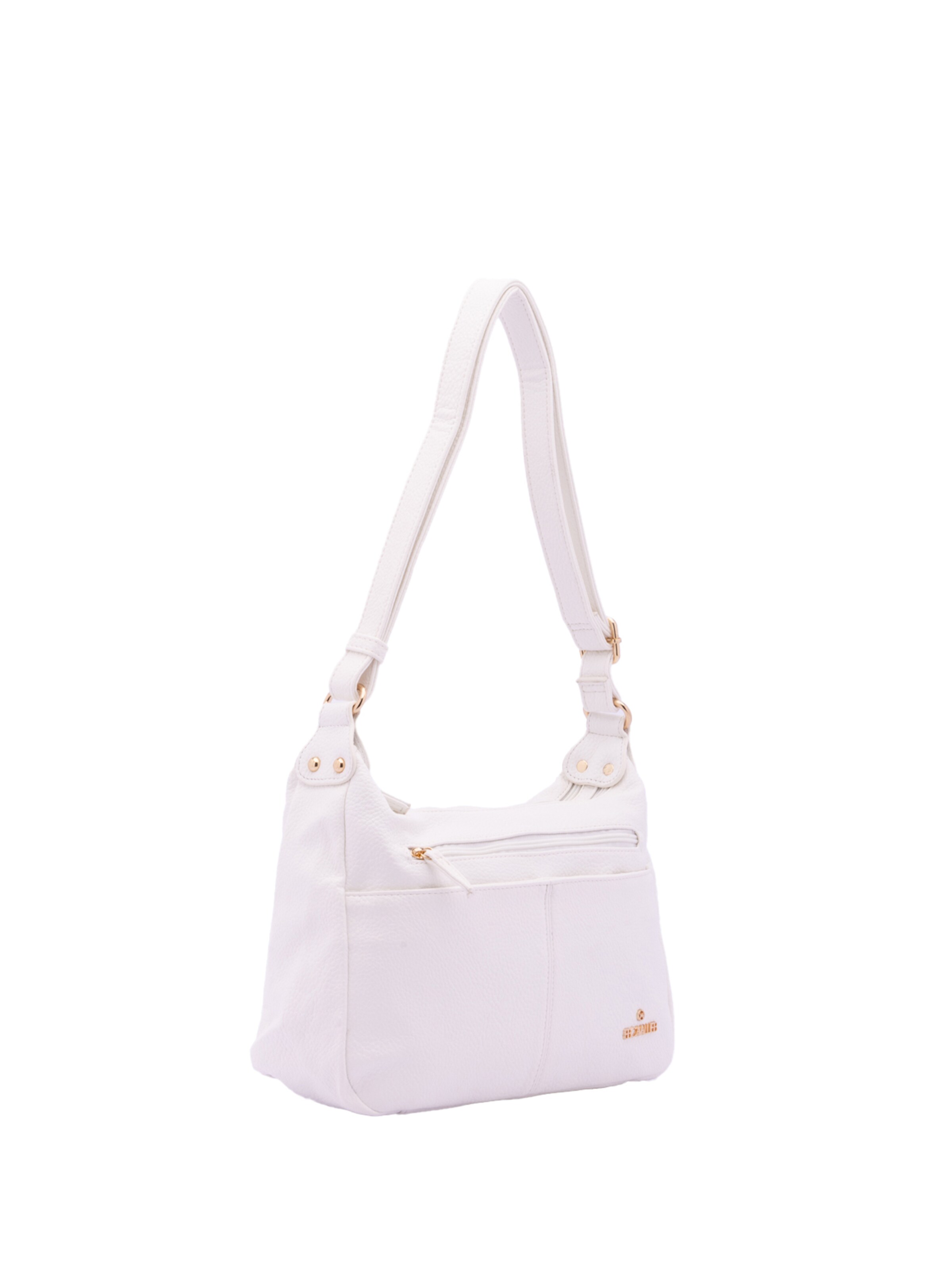 Borsa a spalla 'Borsa a Tracolla Donna Ecopelle con Zip e Tasche Multiple - B Cavalli' di B. Cavalli in bianco