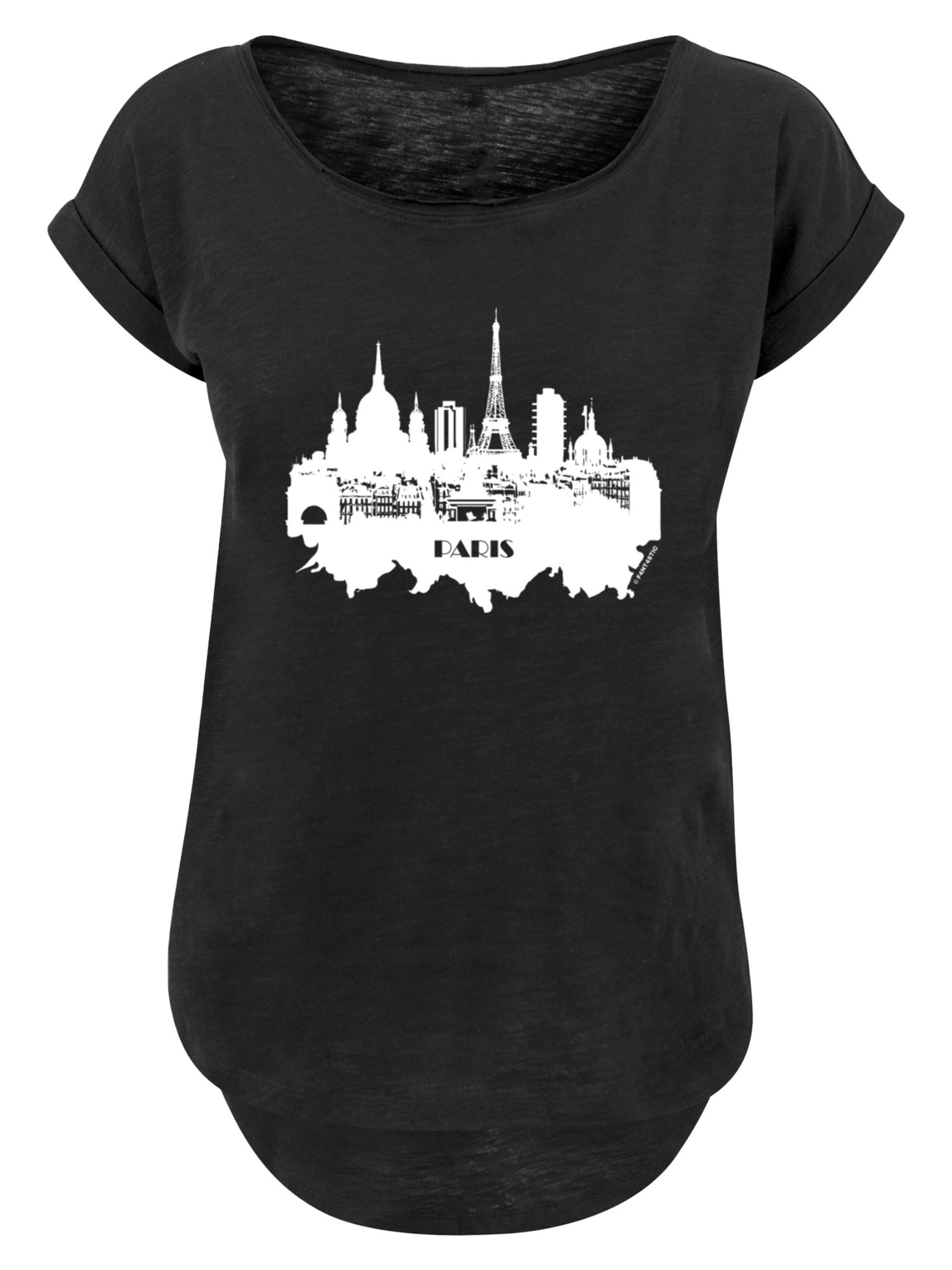 F4NT4STIC Shirt 'Cities Collection - Paris skyline' in Black: front