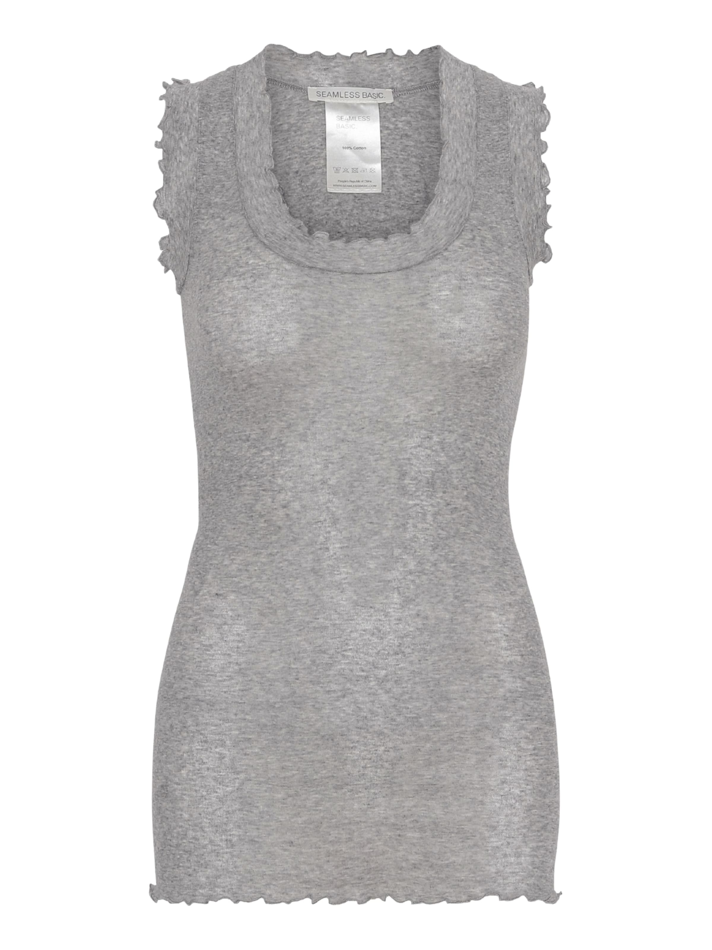 Seamless Basic Top 'Flounce' in Grau: Vorderseite