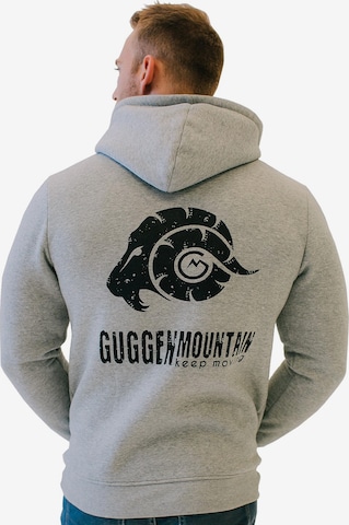 Guggen Mountain Sweatshirt 'Kapuzenpullover H02 Fleece Hoodie' in Grau: Vorderseite