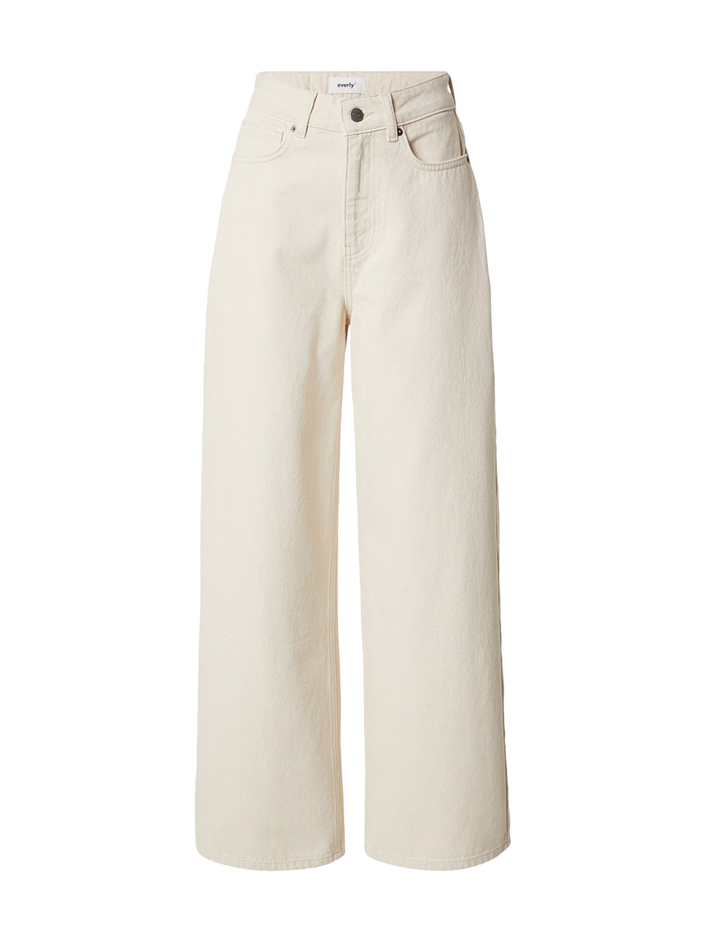 Everly Wide leg Jeans in Beige: front