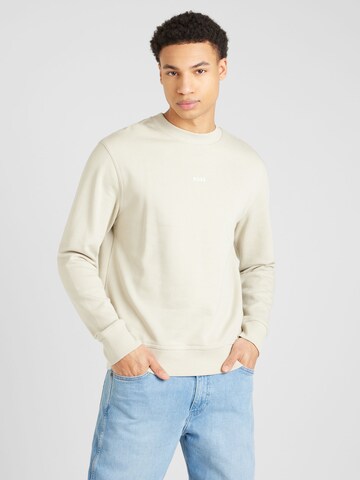 Sweat-shirt BOSS en beige : devant