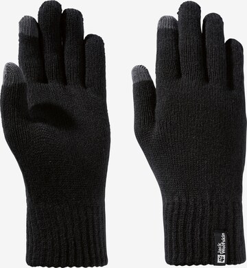 JACK WOLFSKIN Sporthandschuhe 'RIB' in Schwarz: predná strana