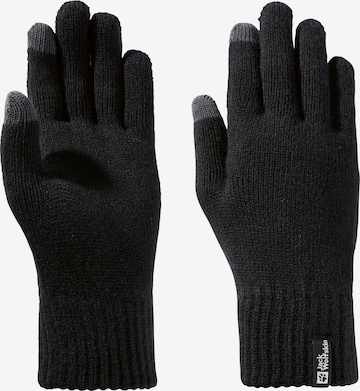 JACK WOLFSKIN Athletic Gloves 'RIB' in Black: front