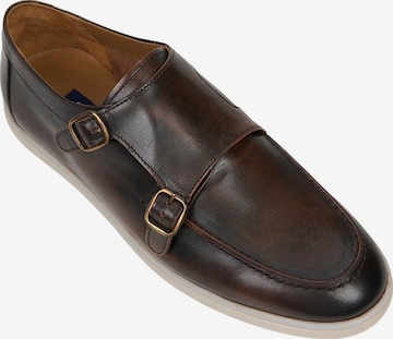 Desa Schnürschuh 'DESA Herren-Doppelmonk-Schuhe aus Leder' in Braun: Vorderseite