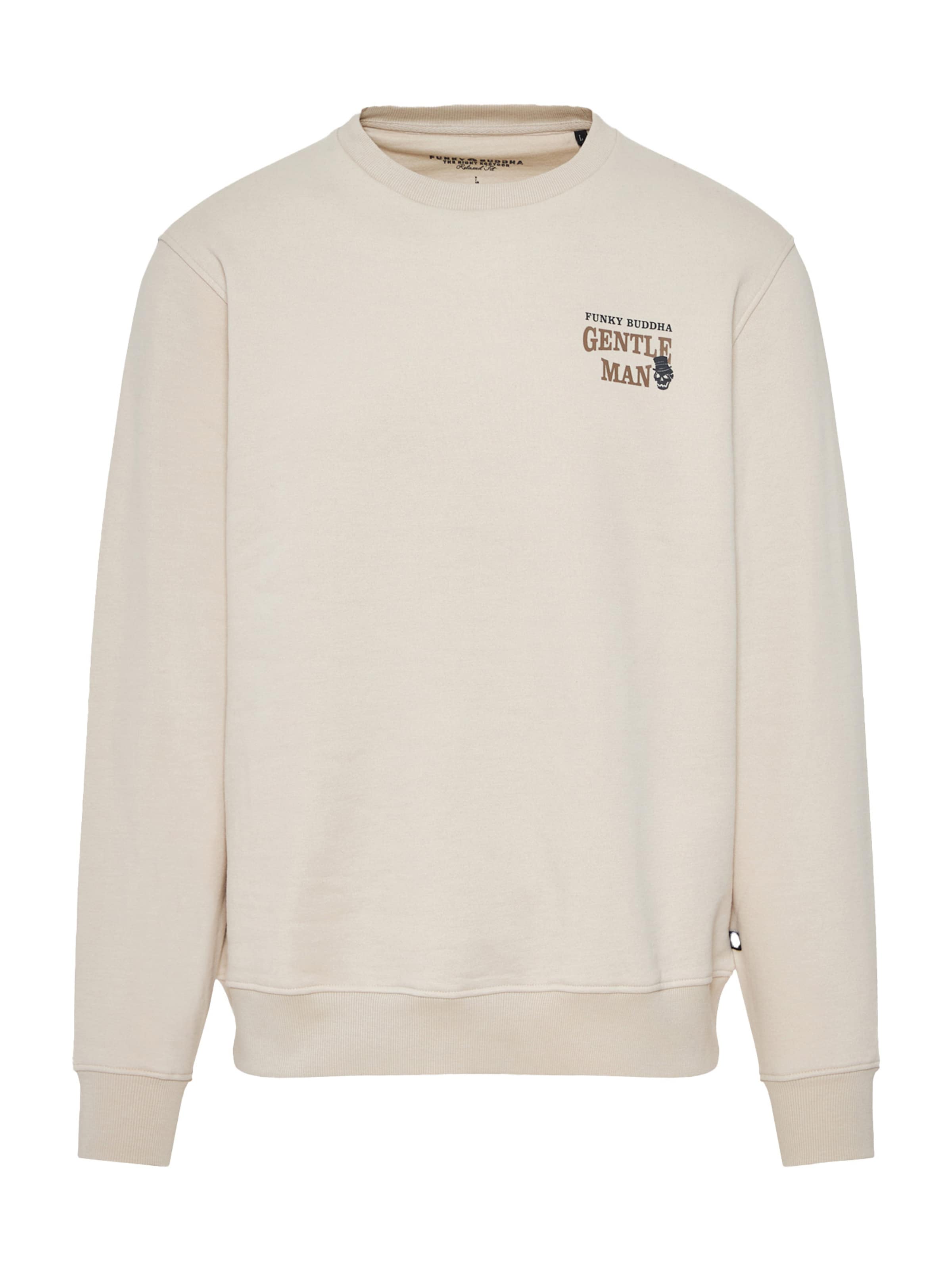 Funky Buddha Sweat-shirt en crème / camel / gris foncé, Vue avec produit