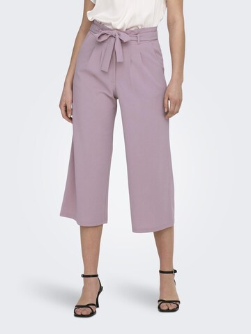 JDY Wide leg Pleat-Front Pants in Purple: front