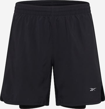 Reebok Normální Sportovní kalhoty – černá: přední strana