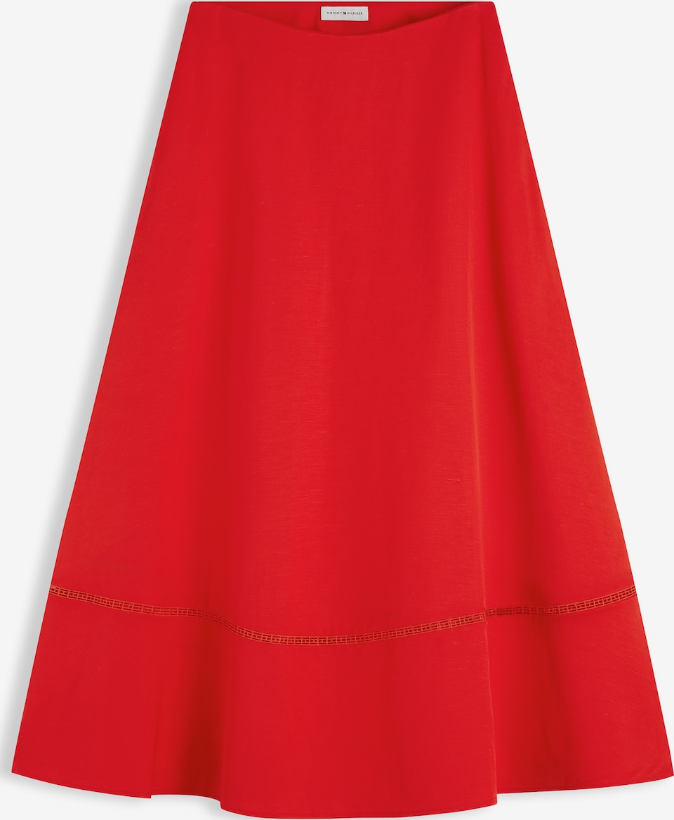 Fustă 'Logo Flare Midi With' de la TOMMY HILFIGER pe roșu: față