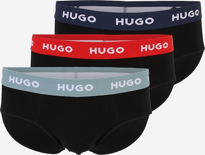 HUGO Slip u mornarsko plava / antracit siva / menta / crvena, Pregled proizvoda