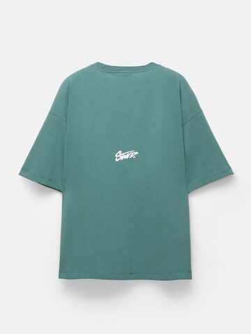 Pull&Bear T-shirt 'STWD' i grön