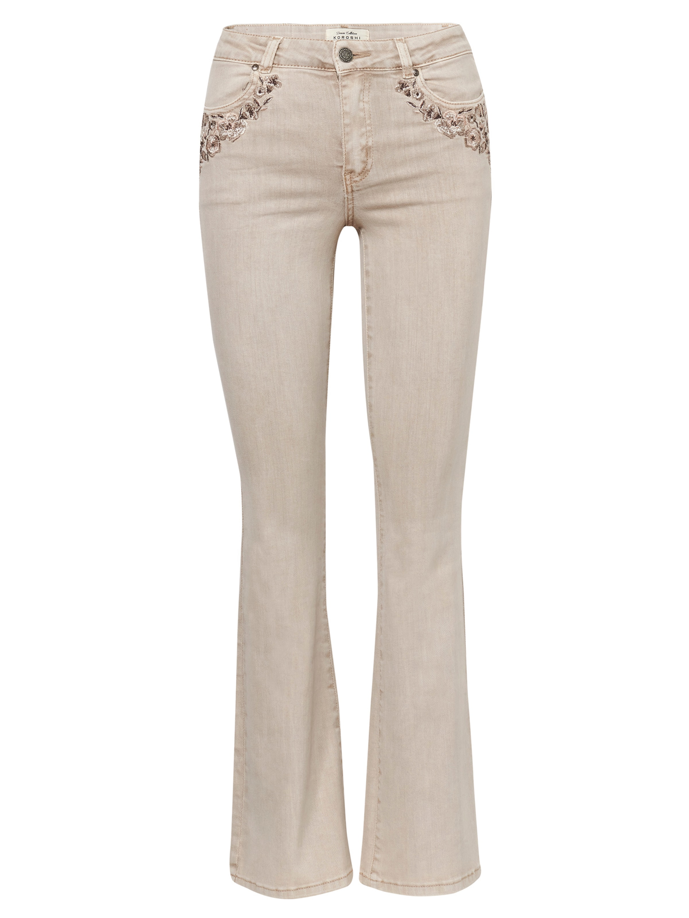 évasé Jean KOROSHI en beige : devant