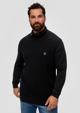 s.Oliver Men Big Sizes Pullover in Schwarz: Vorderseite