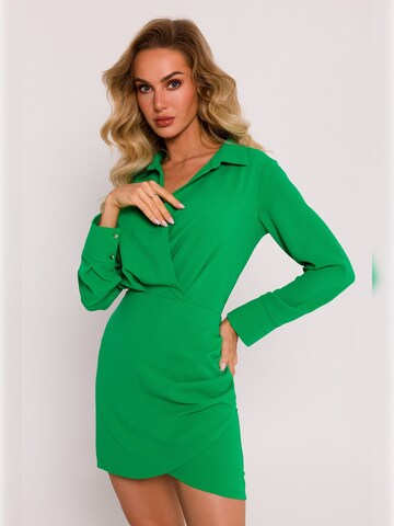 made of emotion - Vestido camisero en verde: frente