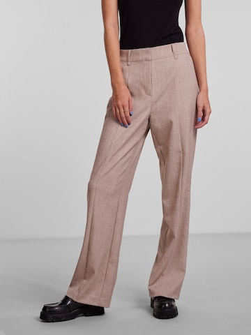 Y.A.S Regular Trousers with creases 'Komio' in Beige: front