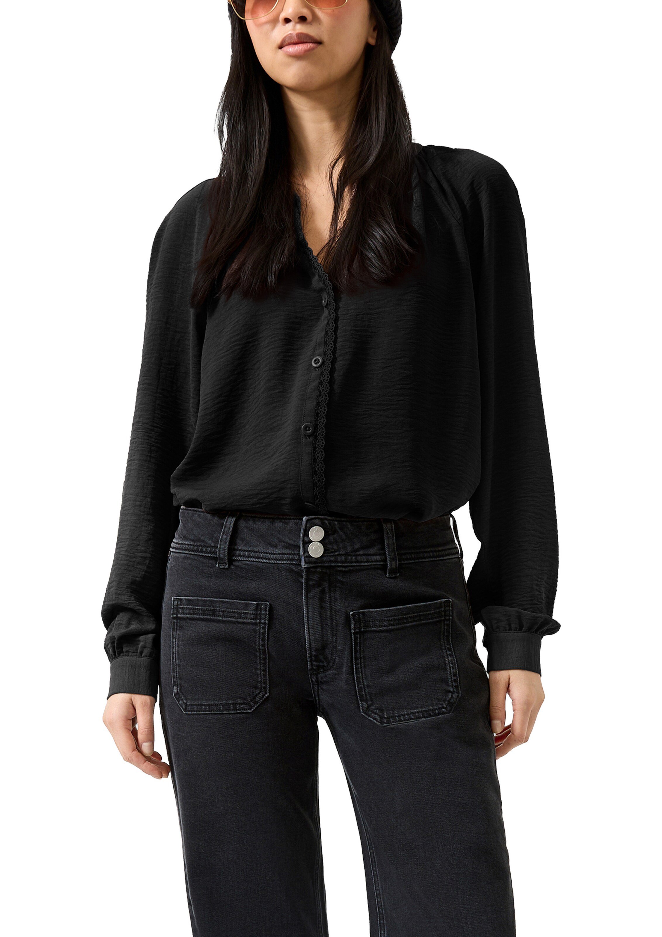 QS Bluse in Schwarz