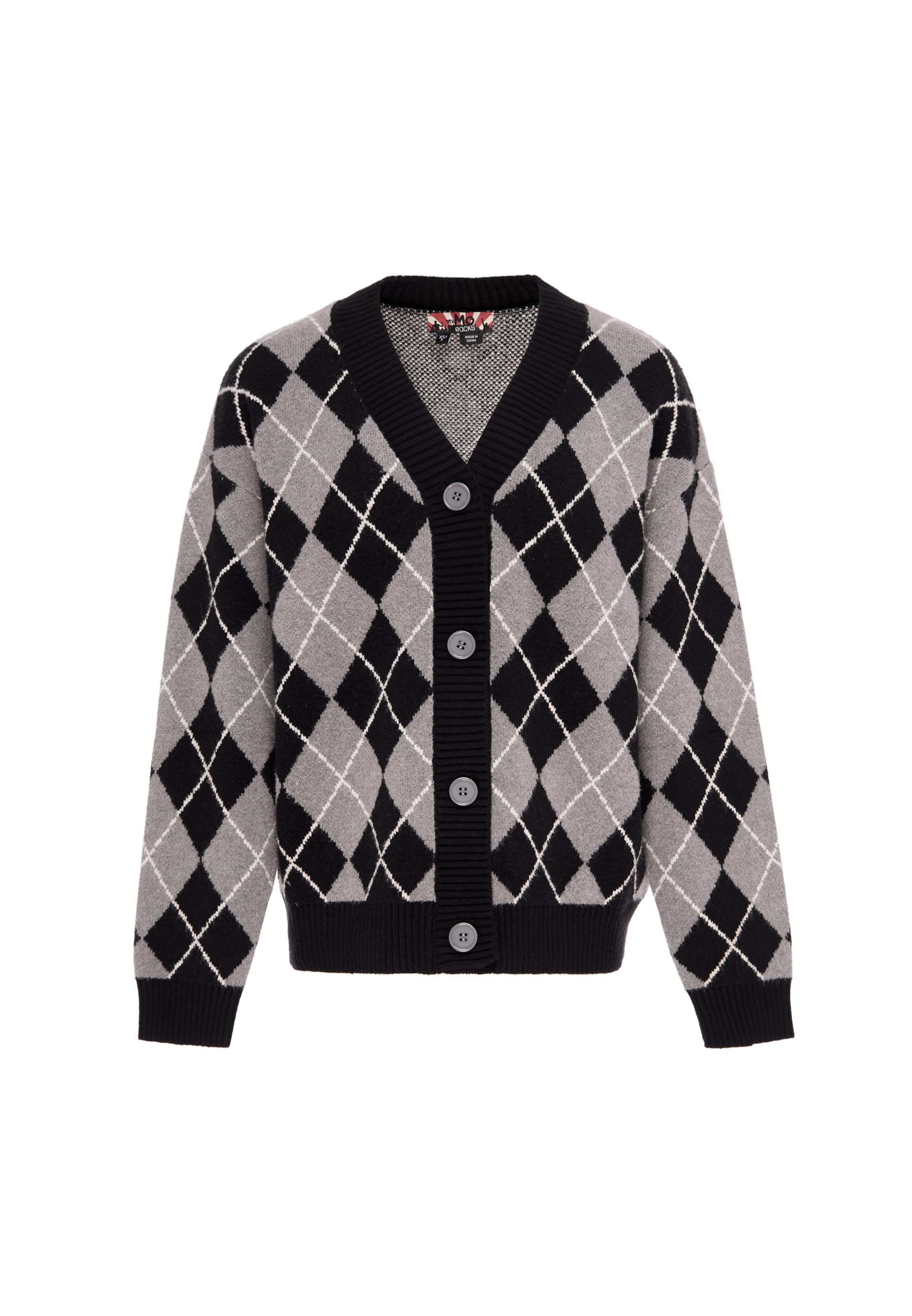 myMo ROCKS Knit Cardigan in Black: front