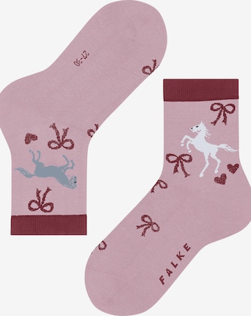 FALKE Socks 'Western Horses' in Pink: front