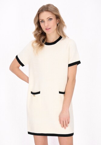DreiMaster Klassik - Vestido de malha em branco: frente