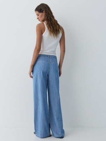 Pull&Bear Wide Leg Jeans in Blau