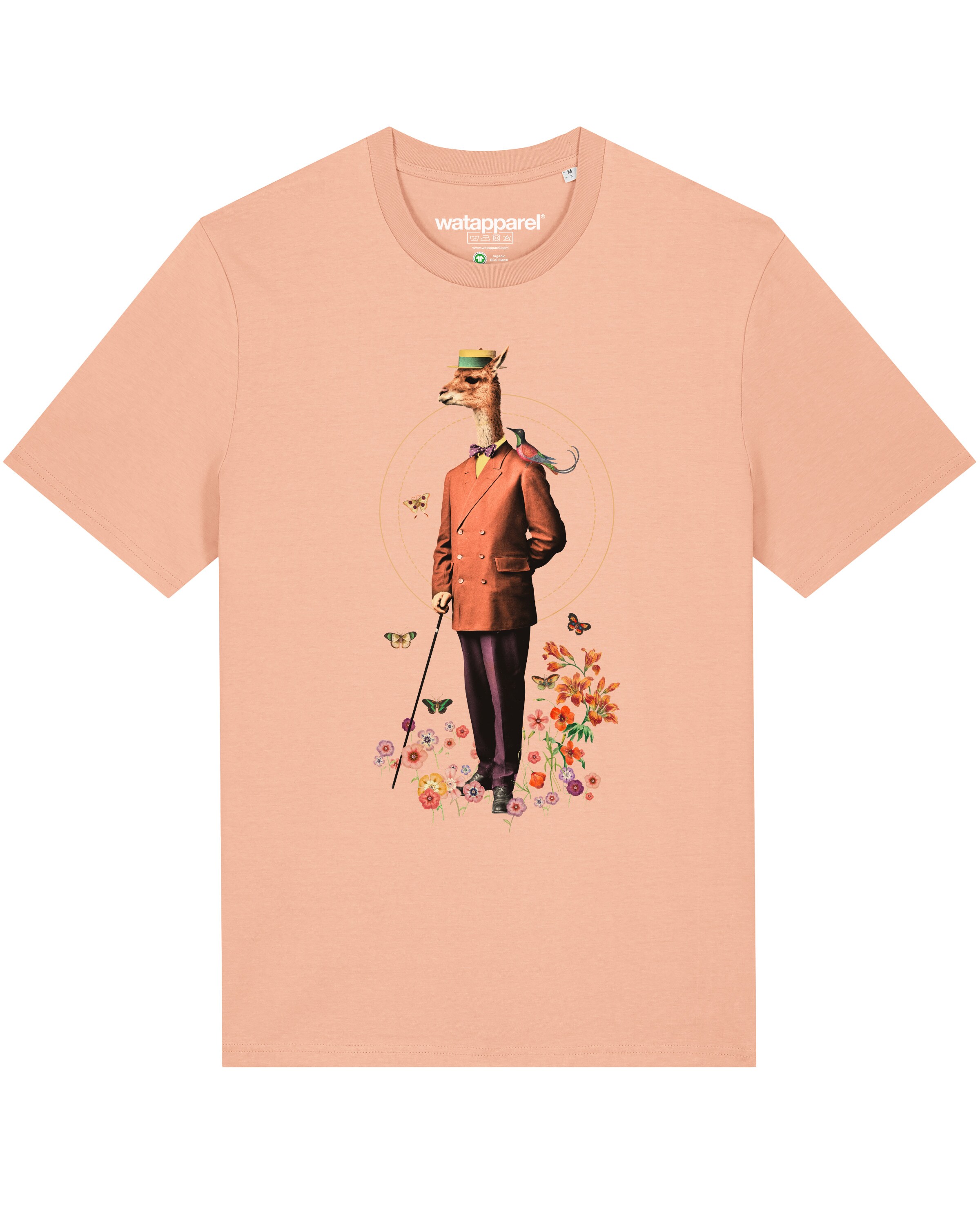 T-Shirt ' Fancy Llama ' Watapparel en rose : devant