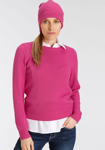 DELMAO Pullover und Mütze in Pink: predná strana