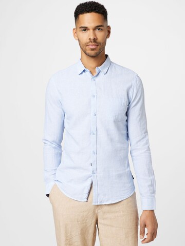 Coupe slim Chemise 'Mirko' INDICODE JEANS en bleu : devant