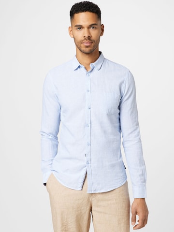 INDICODE JEANS Slim fit Button Up Shirt 'Mirko' in Blue: front
