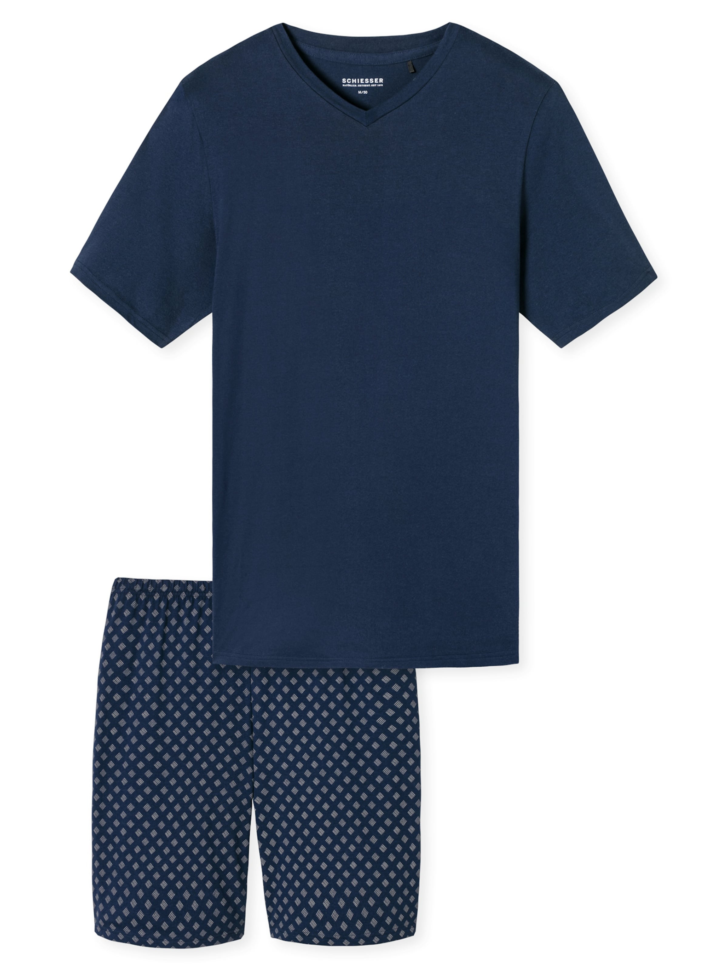 Pyjama long ' Schlafanzug kurz - Casual Essentials ' SCHIESSER en bleu : devant