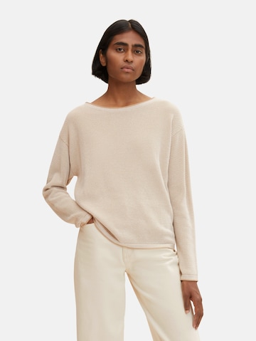 Pull-over TOM TAILOR en beige : devant